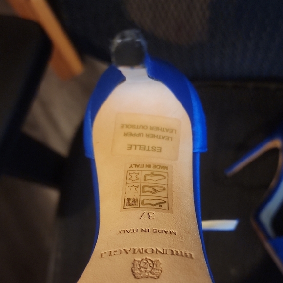 Bruno Magli Blue Stiletto Heels with Ankle Strap (Was The Display) Size 37 - Picture 5 of 7